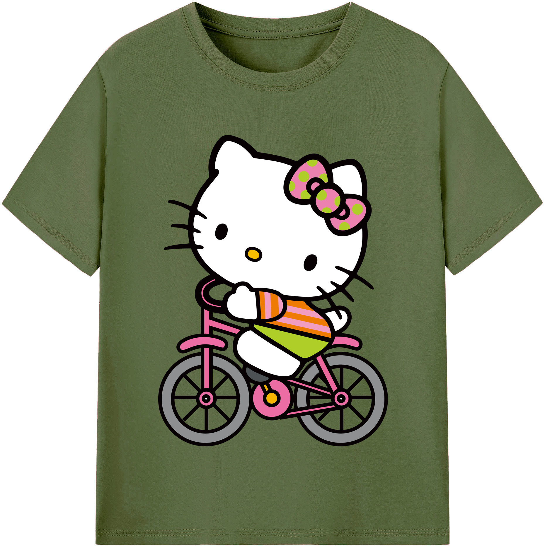 （画像用） Hello Kitty ハローキティ 綿100％半袖Tシャツ（フロントプリント）
